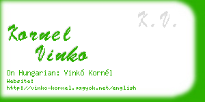kornel vinko business card