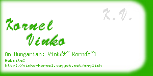 kornel vinko business card